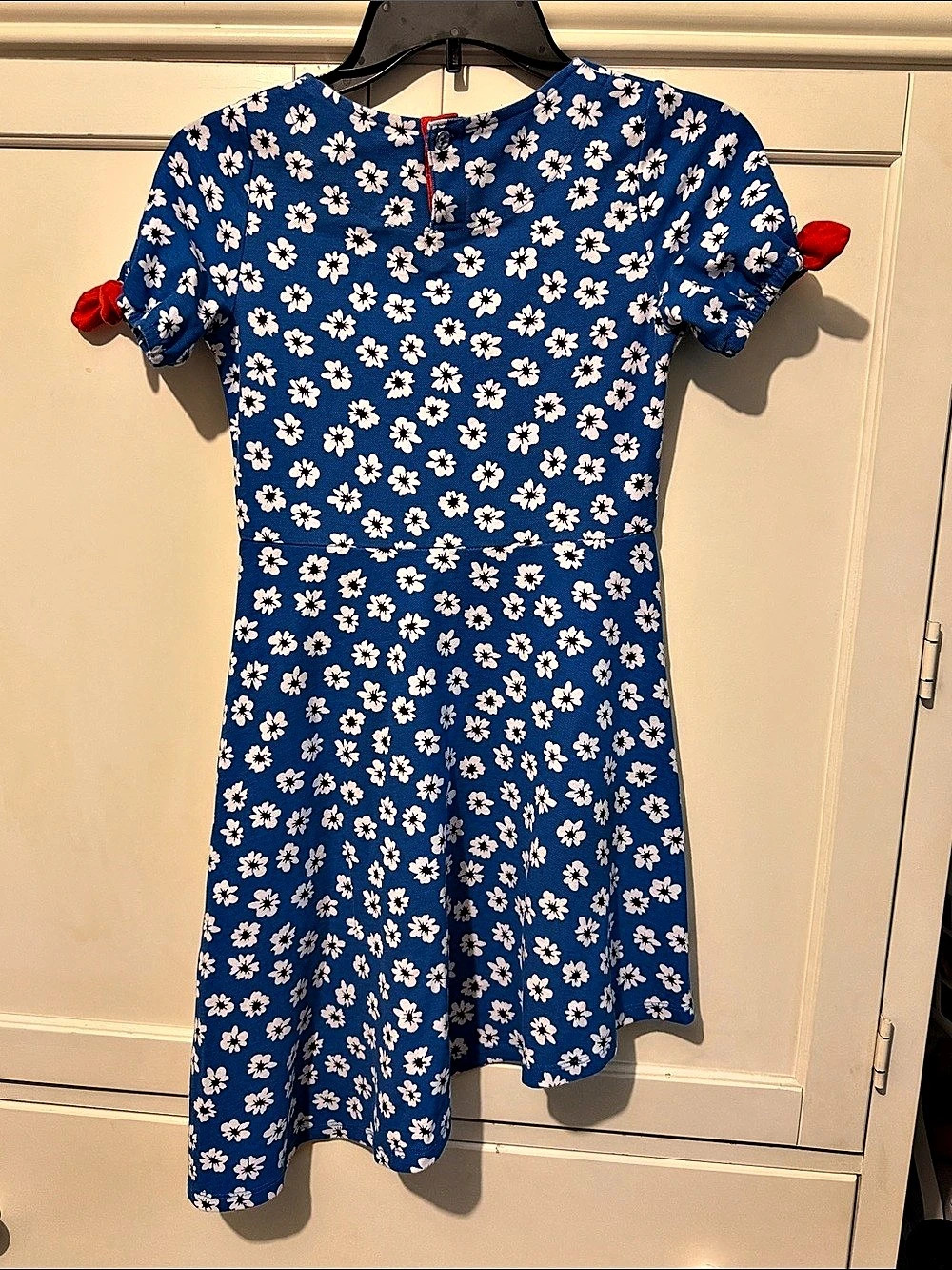 Tommy Hilfiger Asymmetrical Floral-Print Dress Floral Dress in Blue & White Size